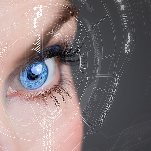 Snertilaus auðkenning augnhimnulestur í lit